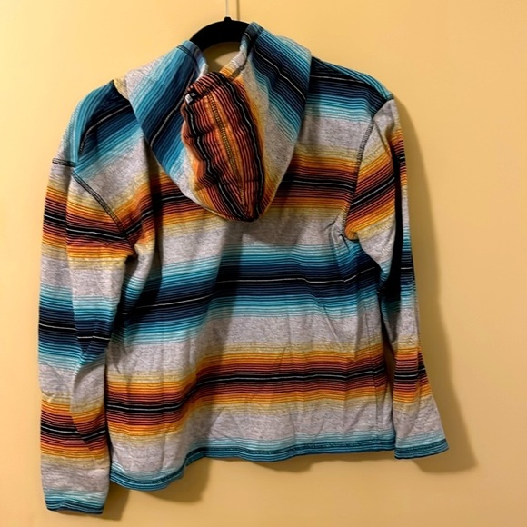 Boys Rip Curl Surf Skate Baja Style Striped Soft Hoodie, Vintage Size L - Picture 5 of 5
